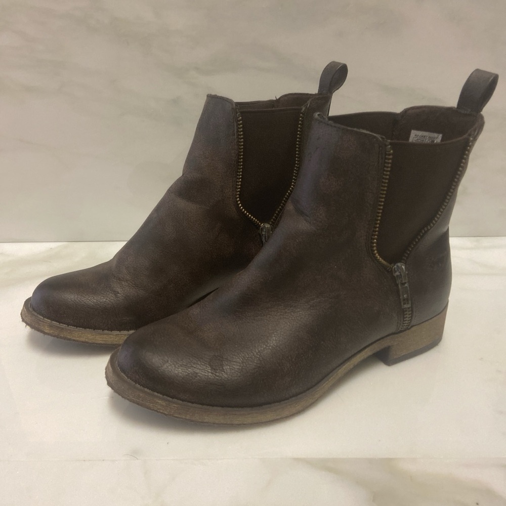 Rocket Dog brown leather boot size 6.5 Indy sleaze, biker, rocker, grunge